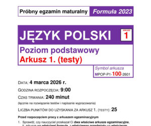 Próbna matura 2026: polski. Arkusze CKE, pytania i odpowiedzi z języka polskiego [4.03.2026]