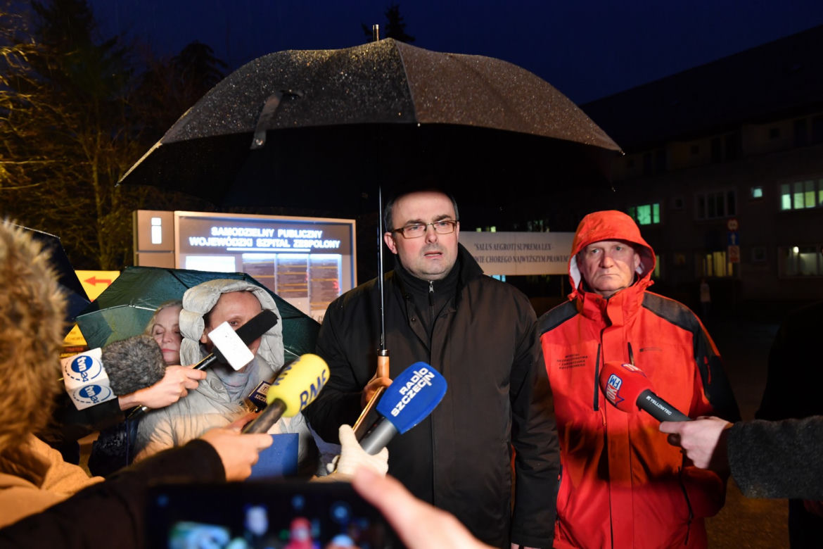 Biefing prasowy w szpitalu przy ul. Arkońskiej