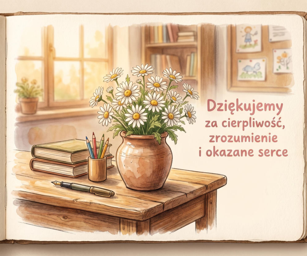 Kartka dla nauczyciela na koniec roku szkolnego