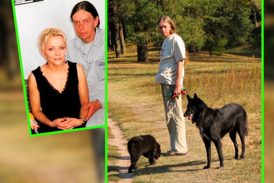 Małgorzata Ostrowska z mężem i psami