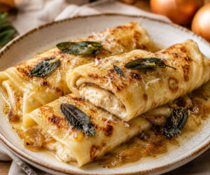 Cebulę najpierw piekę. Te naleśniki smakują wtedy jak z dobrej restauracji