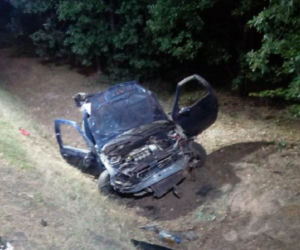 Trzy osoby ranne po zderzeniu z jeleniem. Auto do kasacji
