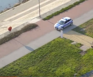 Tak wygląda Toruń okiem policyjnego drona. Patrol miał ważne komunikaty