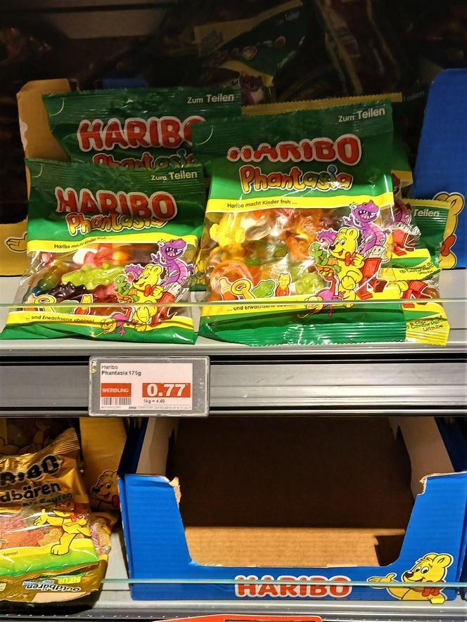 Żelki Haribo w polskich i niemieckich sklepach