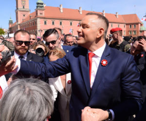 Warszawa. Święto Narodowe Trzeciego Maja. Para prezydencka na Placu Zamkowym w Warszawie