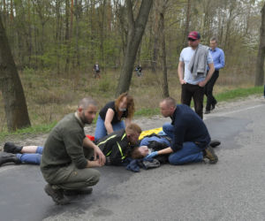 Łoś uderzył w motor przed rondem w Zielonce 