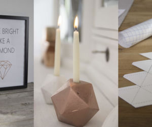 Miedziany świecznik w kształcie diamentu DIY