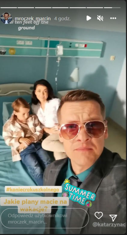 M jak miłość na planie. Misiek (Aleksander Bożyk), Kinga (Katarzyna Cichopek), Piotrek (Marcin Mroczek)