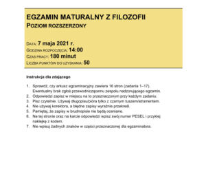 Matura 2021: filozofia. Arkusze CKE 