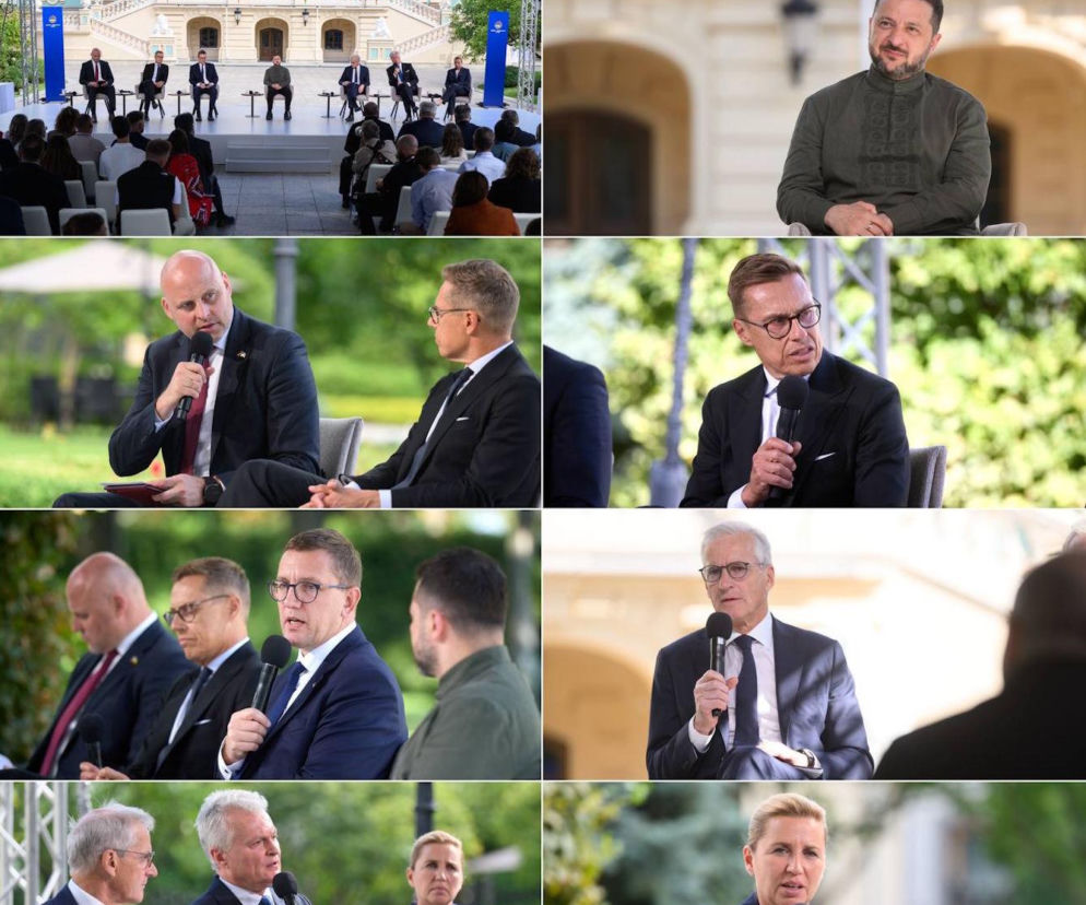 Prezydent Wołodymyr Zełenski i liderzy państw NB8 podczas szczytu w Kijowie. O szczegółach przeczytasz na SE Portal Obronny.