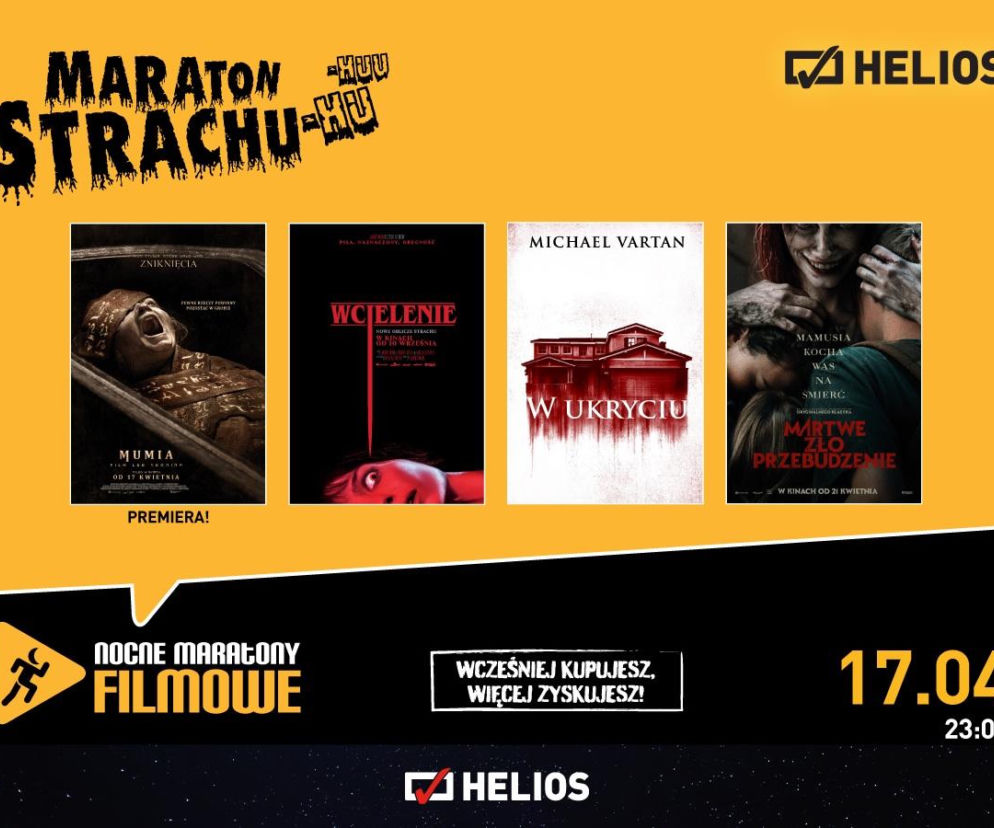 Siedlecki Helios zaprasza 17 kwietnia na Nocne Maratony Filmowe z czterema horrorami