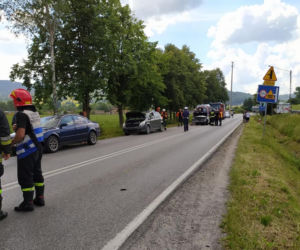 KARAMBOL w Dąbrówce Tuchowskiej. Zderzyło się pięć samochodów