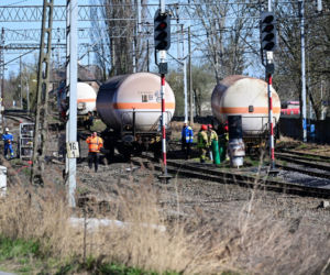 Akcja przepompowywania amoniaku z wykolejonej cysterny