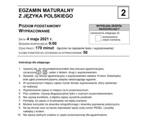 Matura 2021 język polski: ARKUSZ