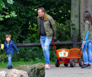 Marta Kaczyńska z mężem i synem w ZOO