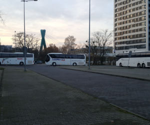 Protest przewoźników autokarowych w Bydgoszczy