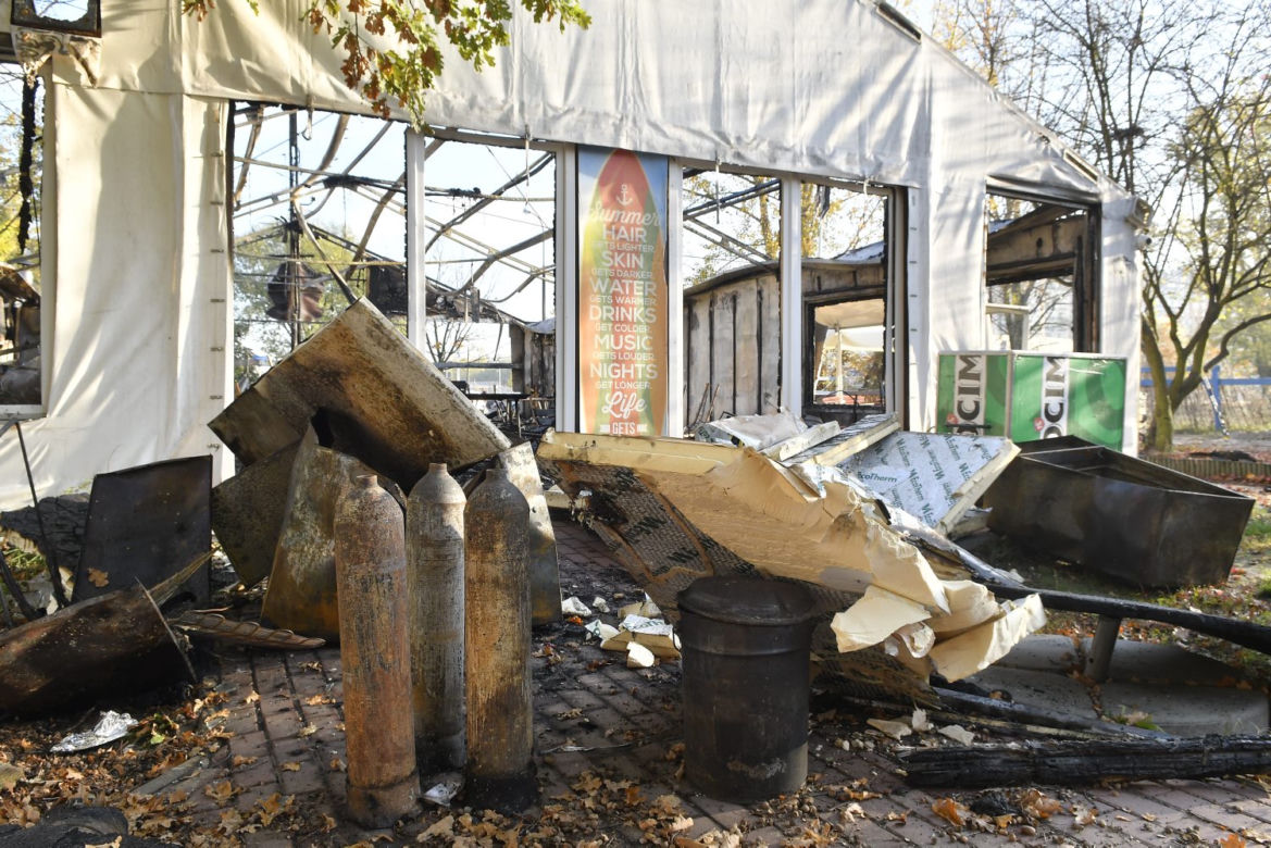 Pożar baru Aloha przy Świderskiej na Tarchominie