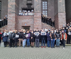 Protest cywilnych pracowników policji 