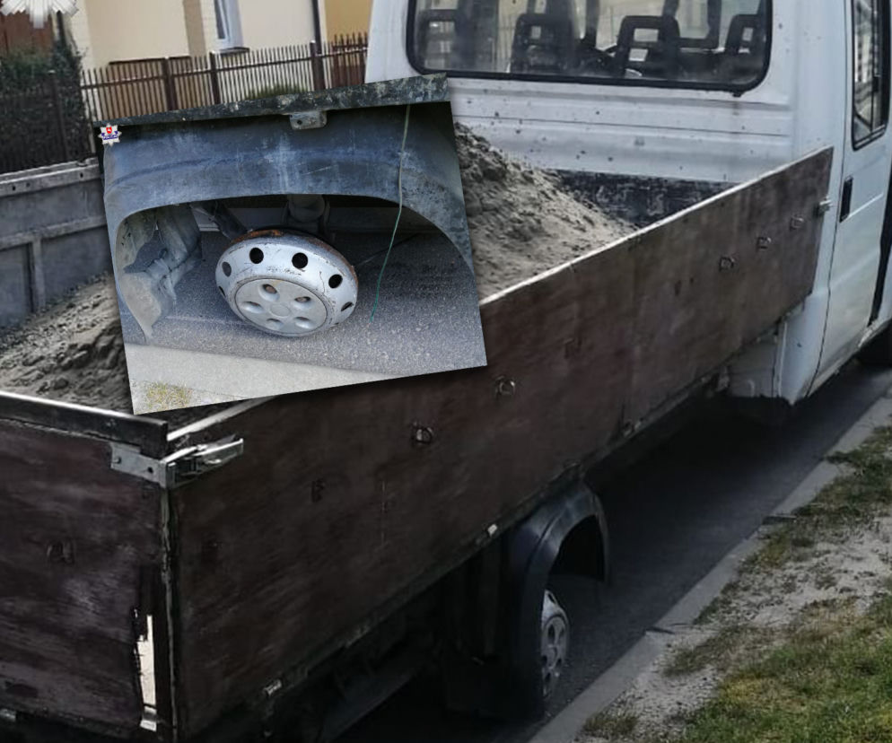Pędził na budowę samochodem bez opony