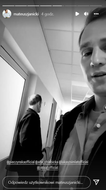 Mateusz Janicki i Łukasz Simlat na planie serialu Matka 