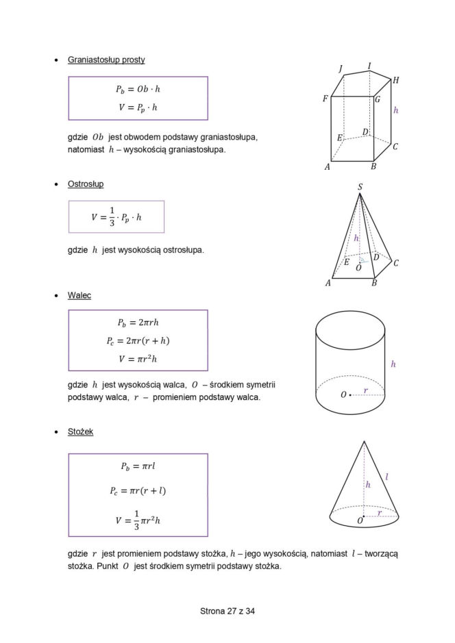 wzory matematyczne matura 2026