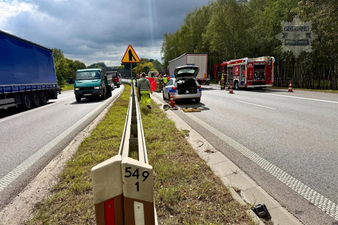 Wypadek na S1 w Mysłowicach