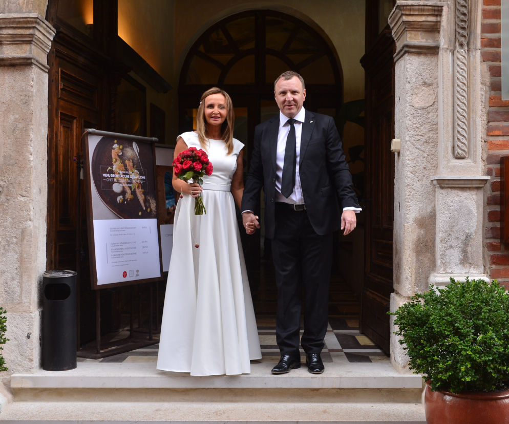 Joanna Klimek i Jacek Kurski w drodze na ślub