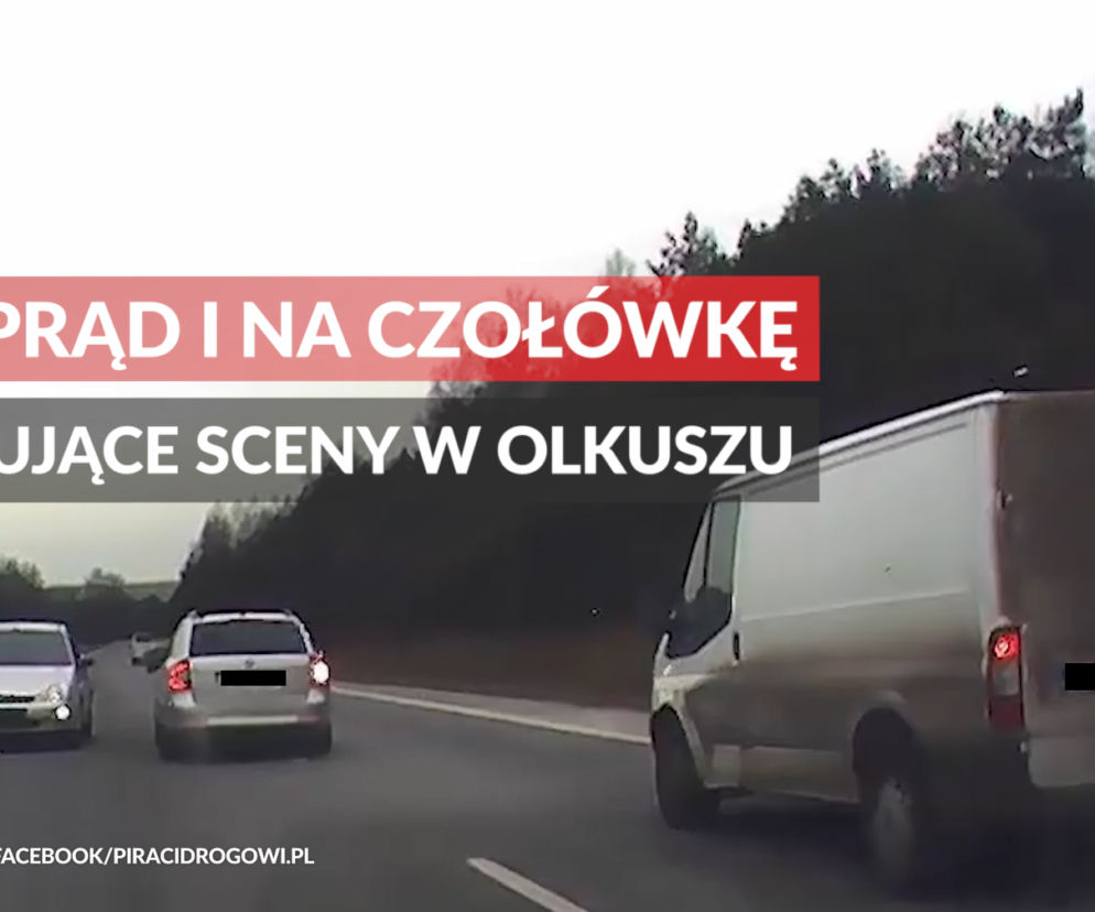Pod prąd i NA CZOŁÓWKĘ. Szokujące sceny na drodze w Olkuszu [WIDEO]