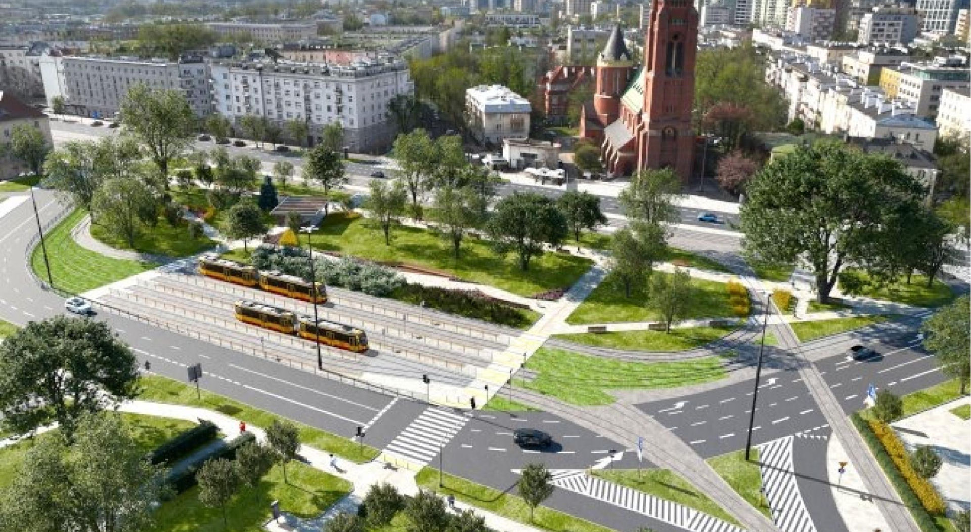 Plac Narutowicza - wizualizacja projektu modernizacji