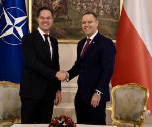 Rutte na spotkaniu z Nawrockim