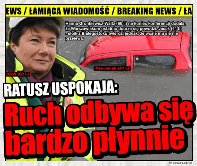 Zalana Warszawa - memy