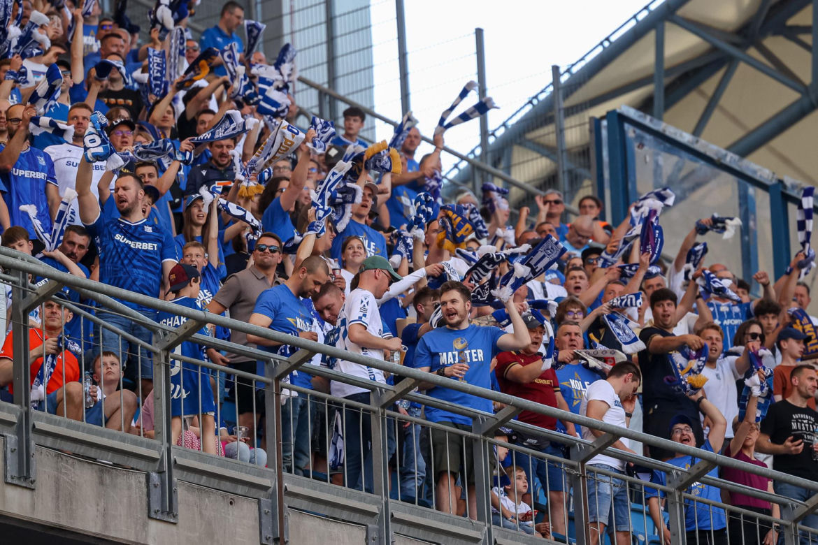 Kibice na meczu Lech Poznań - Wisła Płock