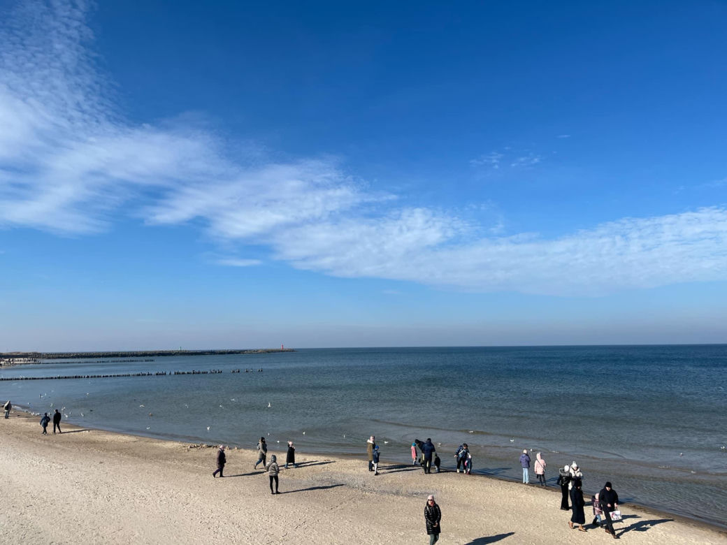 Plaża w Kołobrzegu zimą