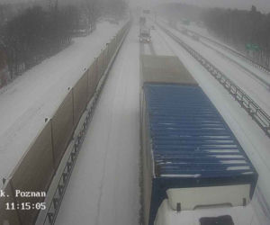 Śnieg na wielkopolskich drogach