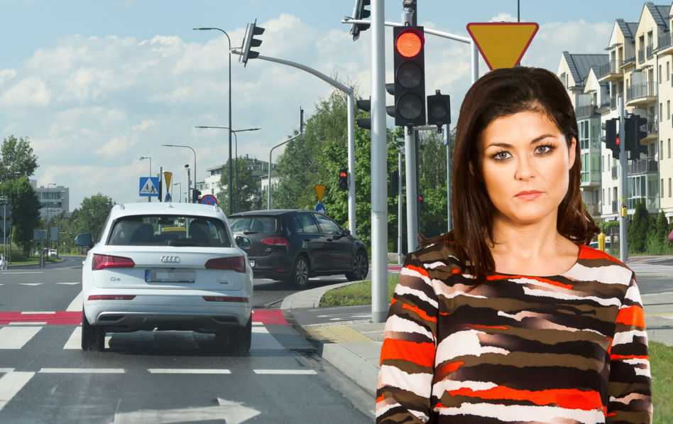 Kasi puszczają nerwy. Cichopek nie widzi jak łamie przepisy ruchu drogowego