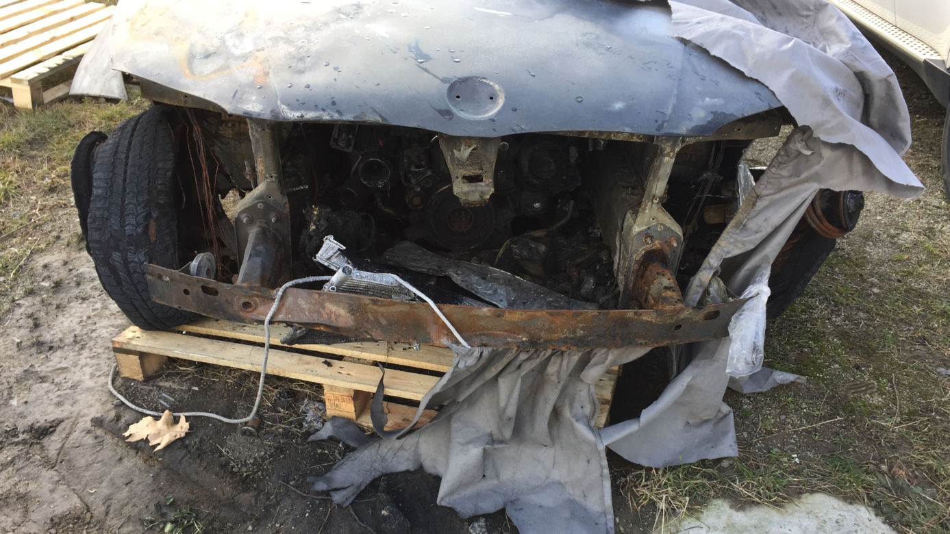 Pożar BMW 118d E81. Auto spłonęło na Podkarpaciu