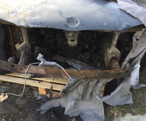 Pożar BMW 118d E81. Auto spłonęło na Podkarpaciu