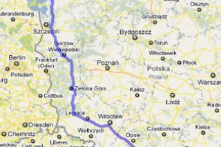 Trasa E40 i E65 Kraków-Dziwnów - mapka