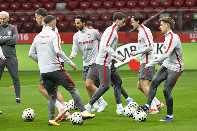 Trening reprezentacji Polski w Warszawie przed meczem z Albaną