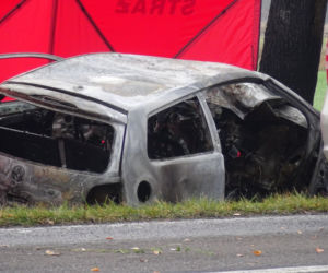 25-latek spłonął w aucie. Koszmar na Mazowszu
