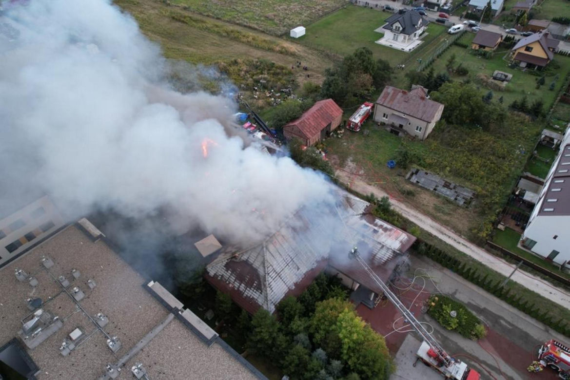 Pożar sali weselnej w Pruszkowie