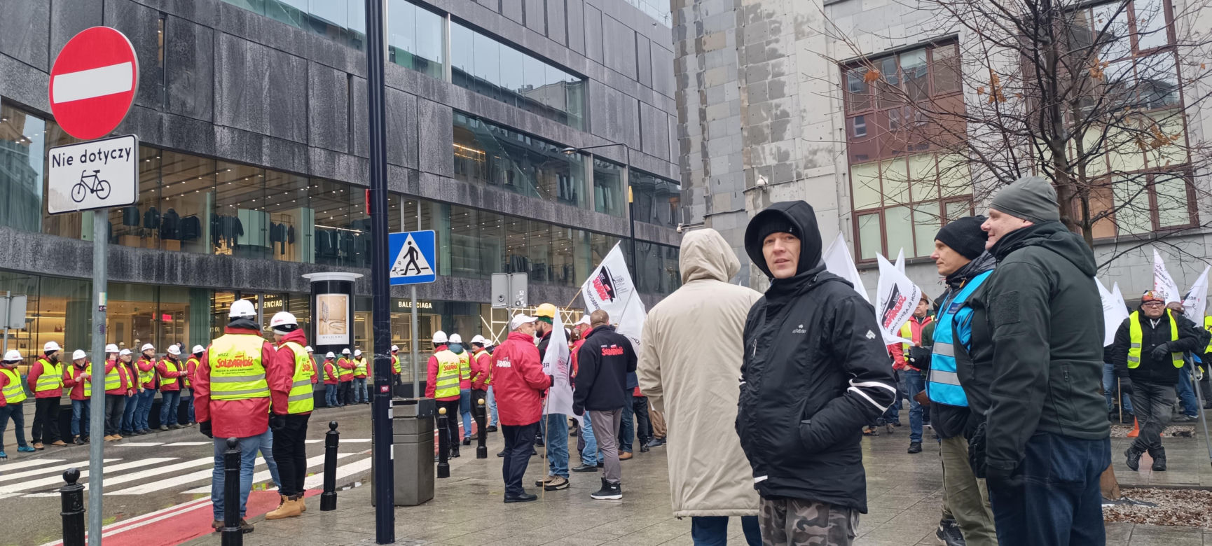 Protest górników w Warszawie