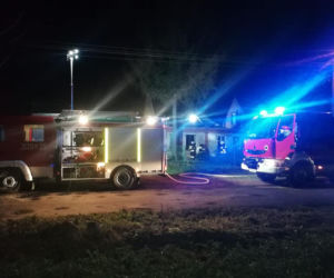 Pożar obudził gospodarza. W ogniu stanął budynek gospodarczy