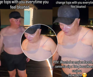 Skiba w kusym topiku na Malediwach. Jego żona wytłumaczyła, czemu TAK się ubrał