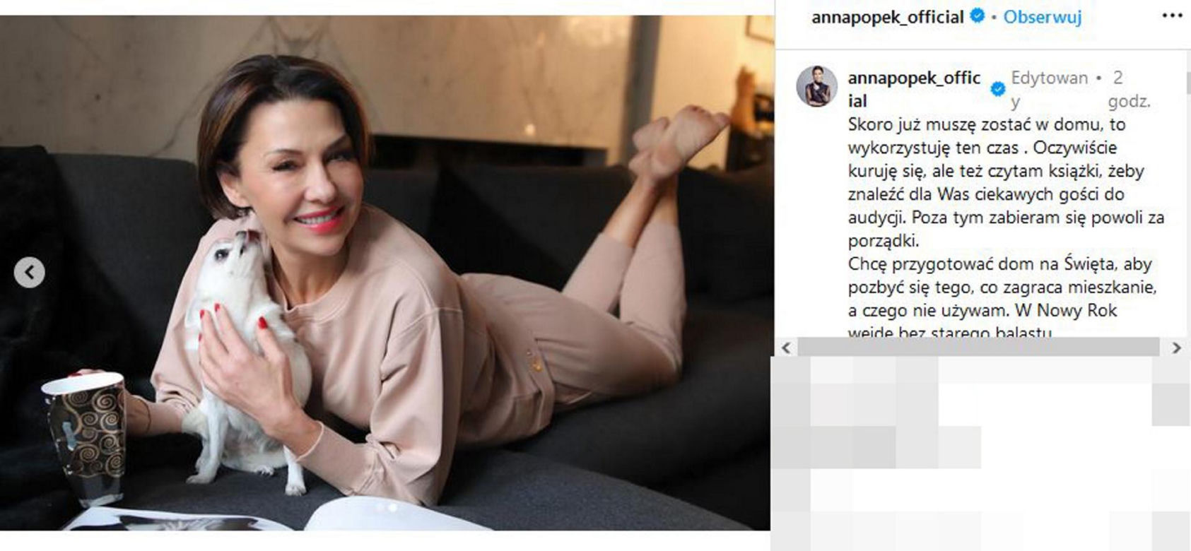 Tak wygląda chora Anna Popek
