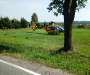 Tragiczny wypadek na DK74 w Łagowie. Nie żyje jedna osoba, droga jest całkowicie zablokowana