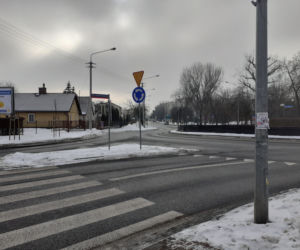 Ulica Kazimierzowska i zabytkowy budynek Mazowieckiego Ośrodka Doradztwa Rolniczego w Siedlcach w połowie lutego 2021