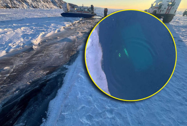 Samochód z turystami zniknął pod lodem! Siedem osób nie żyje