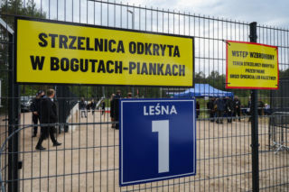 Prezydent Karol Nawrocki na otwarciu strzelnicy sportowej w Bogutach-Piankach