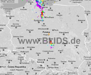 Burze w Polsce 6.07.2012 - MAPKA z godz. 8-10